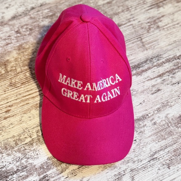 Pink Baseball Cap with Embroidered Text Make America‎ Great Again - Picture 1 of 5